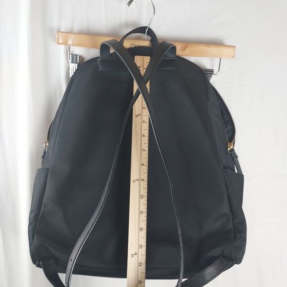 Kate Spade Nylon Backpack Black Gold Hardware Large Laptop School Travel Tote - Picture 13 of 16